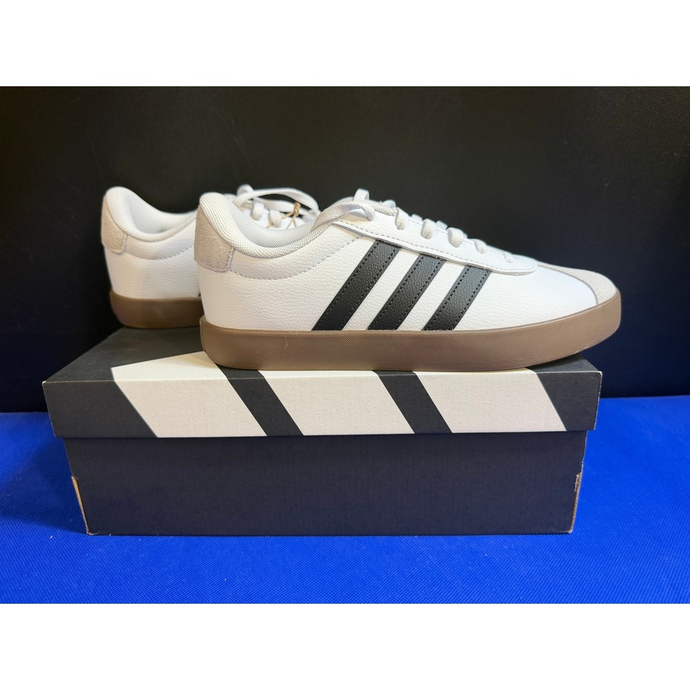 Adidas VL Court‎ 3.0 K White Black Gum Sole Sneakers ID9062 US 5.5 NIB